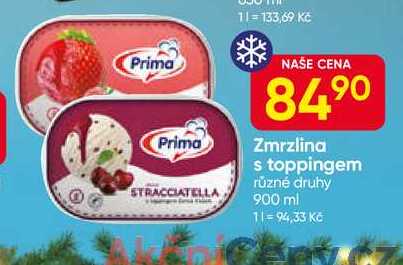 Prima Zmrzlina s toppingem různé druhy 900 ml