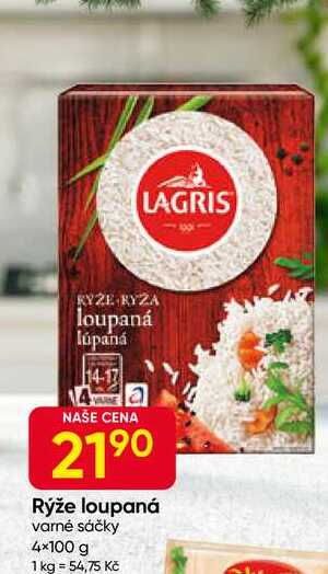 LAGRIS Rýže loupaná varné sáčky 4x100 g