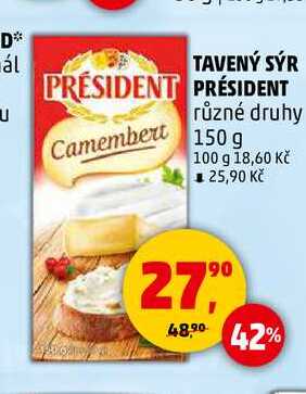 TAVENÝ SÝR PRÉSIDENT, 150 g