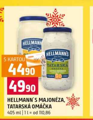 Hellmann's majonéza, tatarská omáčka 405ml, vybrané druhy