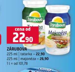 ZÁRUBOVA 225 ml tatarka 225 ml majonéza