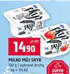 MILKO MŮJ SKYR 130 g vybrané druhy