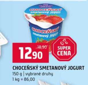 CHOCEŇSKÝ SMETANOVÝ JOGURT 150 g vybrané druhy 