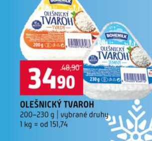 OLEŠNICKÝ TVAROH 200-230 g vybrané druhy