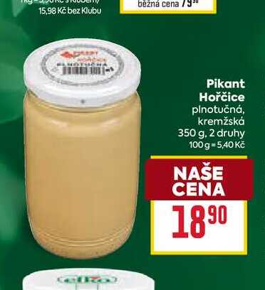 Pikant Hořčice plnotučná, kremžská 350 g