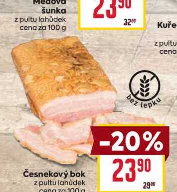 Česnekový bok z pultu lahůdek cena za 100 g