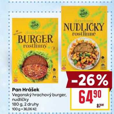 Pan Hrášek Veganský hrachový burger, nudličky 180 g