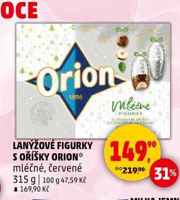 LANÝŽOVÉ FIGURKY S OŘÍŠKY ORION, 315 g