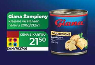 Giana žampiony krájené ve slaném nálevu 200g
