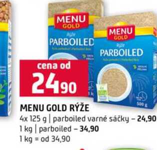 MENU GOLD RÝŽE 500 g 4x 125 g parboiled varné sáčky 1 kg parboiled