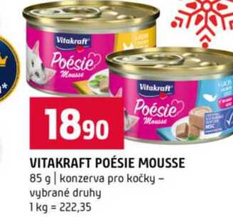 VITAKRAFT POÉSIE MOUSSE 85 g konzerva pro kočky vybrané druhy