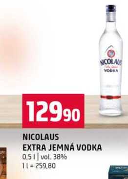NICOLAUS EXTRA JEMNÁ VODKA 0,5l vol. 38%