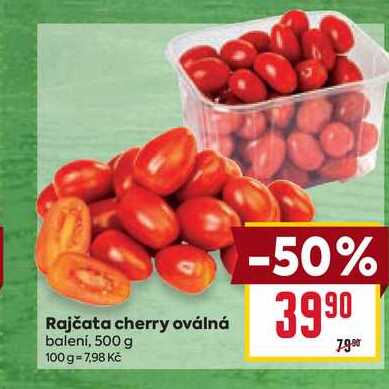 Rajčata cherry oválná balení, 500 g