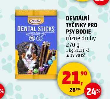 DENTÁLNÍ TYČINKY PRO PSY BODIE, 270 g
