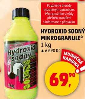 HYDROXID SODNÝ MIKROGRANULE, 1 kg