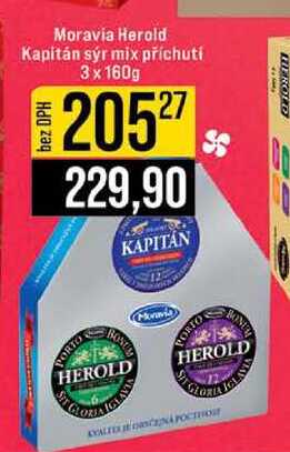 Moravia Herold Kapitán sýr mix příchutí 3x160g 