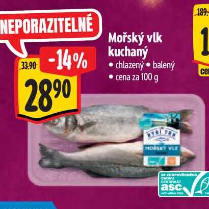 Mořský vlk kuchaný 100 g