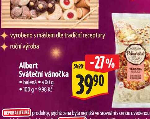 Albert Sváteční vánočka balená 400 g