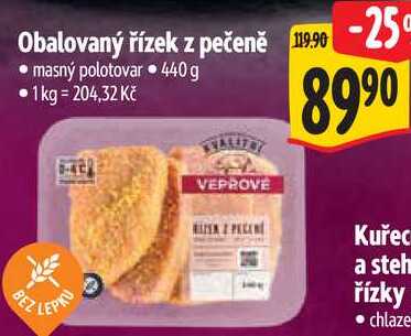 Obalovaný řízek z pečeně, 440 g