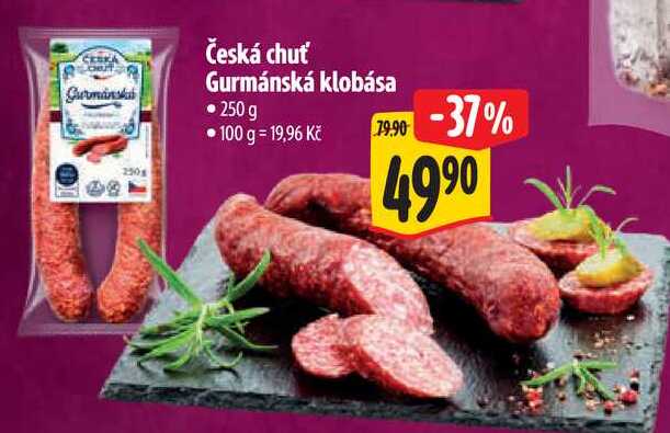 Česká chuť Gurmánská klobása, 250 g