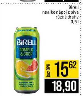 Birell nealko nápoj z piva různé druhy 0,5l