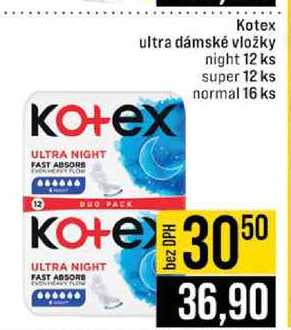 Kotex ultra dámské vložky night 12 ks super 12 ks normal 16 ks