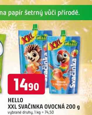 HELLO XXL SVAČINKA OVOCNÁ 200 g 