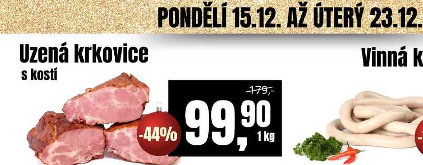 Uzená krkovice s kostí, 1 kg 