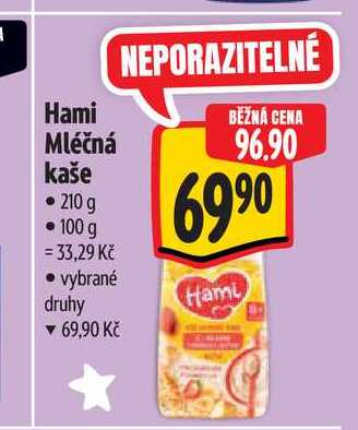 Hami Mléčná kaše 210 g 