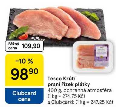Tesco Krůtí prsní řízek plátky, 400 g
