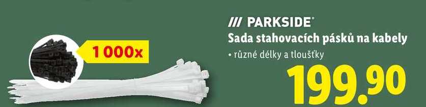 Sada stahovacích pásků na kabely