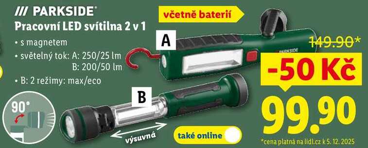 Pracovní LED svítilna 2 v 1