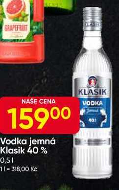 Vodka jemná Klasik 40% 0,5l