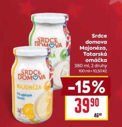 Srdce domova Majonéza, Tatarská omáčka 380 ml