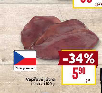 Vepřová játra cena za 100 g 