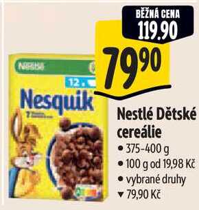 Nestlé Dětské cereálie, 375-400 g 