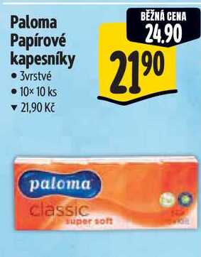 Paloma Papírové kapesníky, 10x 10 ks