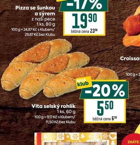 Vita selský rohlík 1ks, 60 g 