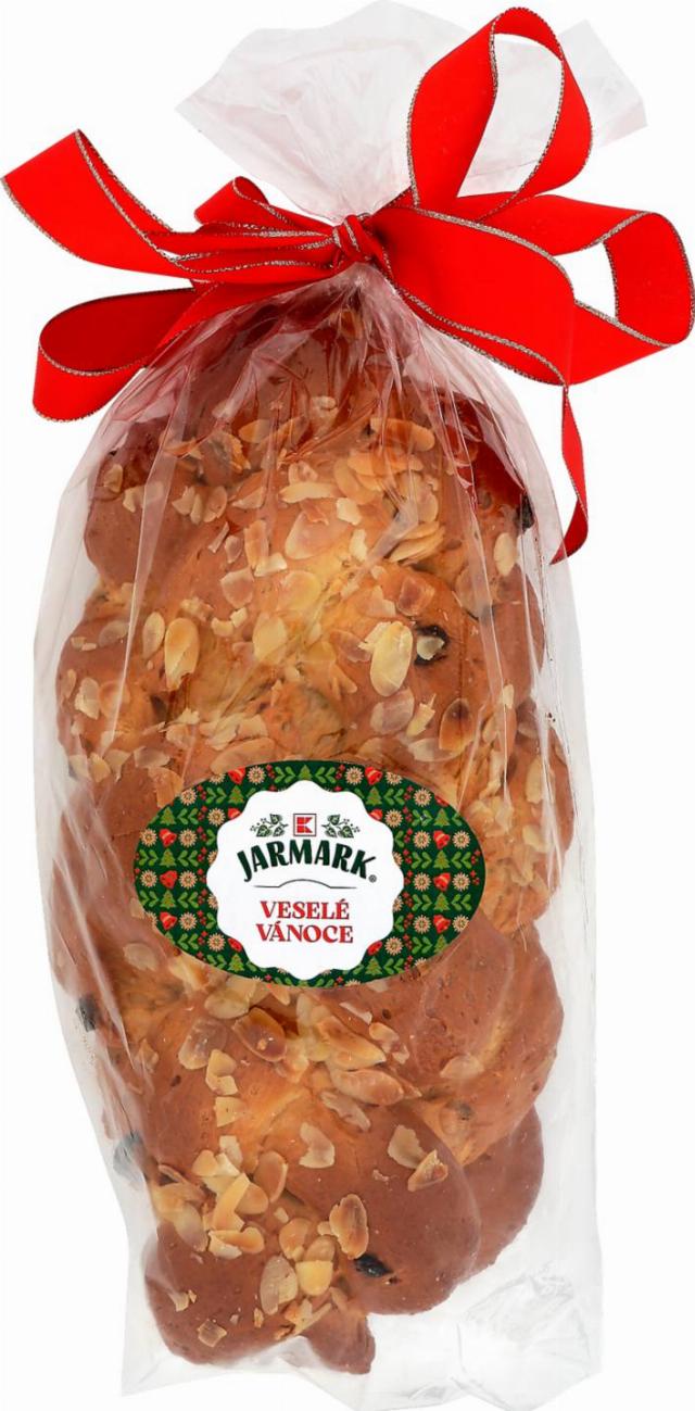 K-Jarmark Vánočka máslová s rozinkami a mandlemi