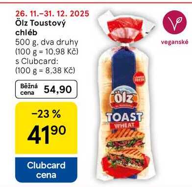 Ölz Toustový chléb, 500 g. dva druhy