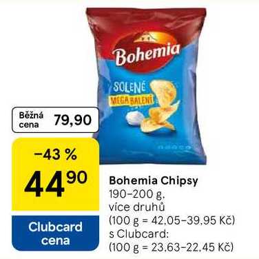 Bohemia Chipsy, 190-200 g