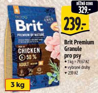 Brit Premium Granule pro psy, 3 kg