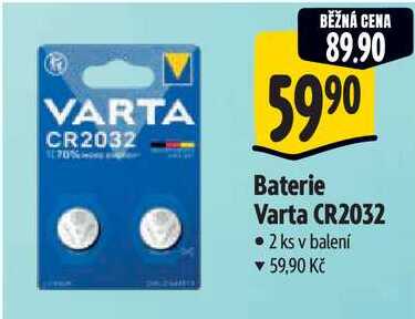 Baterie Varta CR2032, 2 ks 