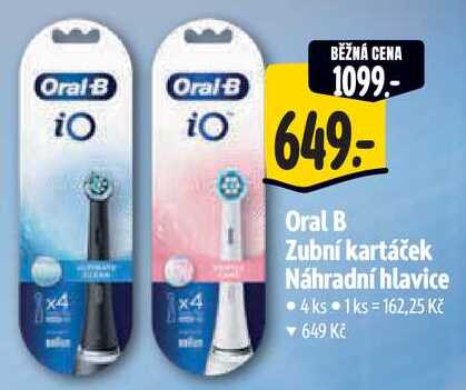 Oral B Zubní kartáček Náhradní hlavice, 4 ks 