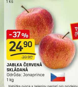 JABLKA ČERVENÁ SKLÁDANÁ Odrůda: Jonaprince 1 kg 