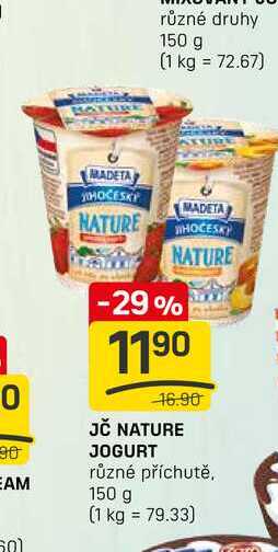 JČ NATURE JOGURT různé příchutě 150 g