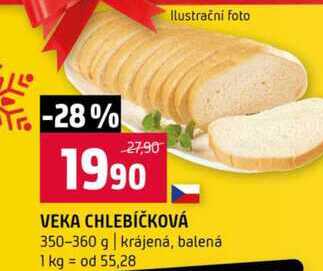 VEKA CHLEBÍČKOVÁ 350-360 g krájená, balená 