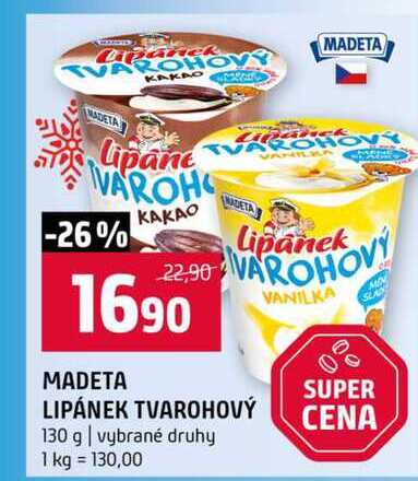 MADETA LIPÁNEK TVAROHOVÝ 130 g vybrané druhy