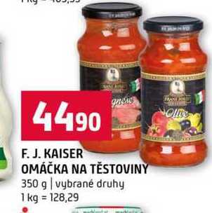 F. J. KAISER OMÁČKA NA TĚSTOVINY 350 g vybrané druhy 