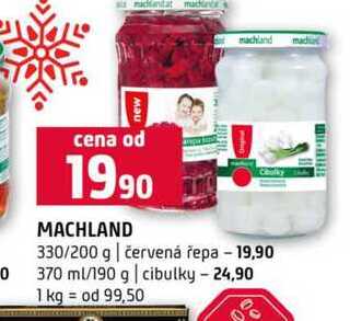 MACHLAND 330/200 g červená řepa 370 ml/190 g cibulky 